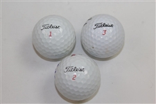 Bob Goalby '68' & Jack Burke '56' Masters Logo & Vijay Singh Signed Golf Balls JSA ALOA