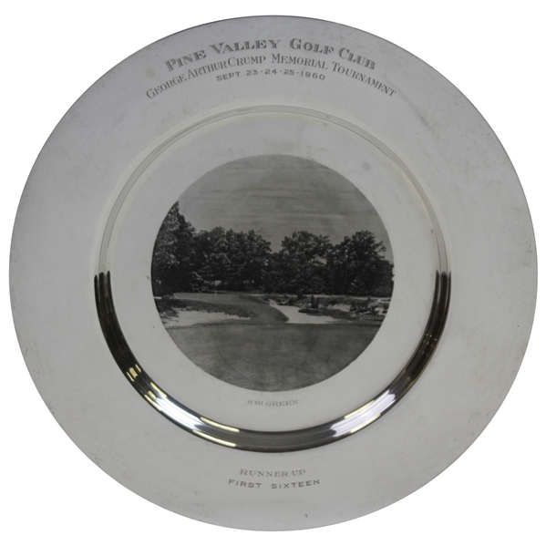 1960 Pine Valley Golf Club George Arthur Crump Memorial Tournament Sterling Silver Runner-Up Trophy Plate