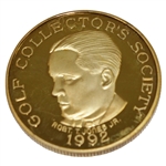 1992 Golf Collectors Society .999 Sterling Silver Gold Clad Medal