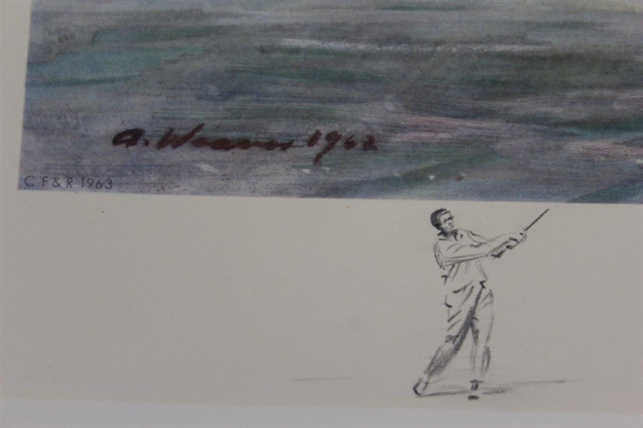 1963 Frost & Reed 'The First Tee and Tom Morris Green Watercolor Print by Arthur Weaver