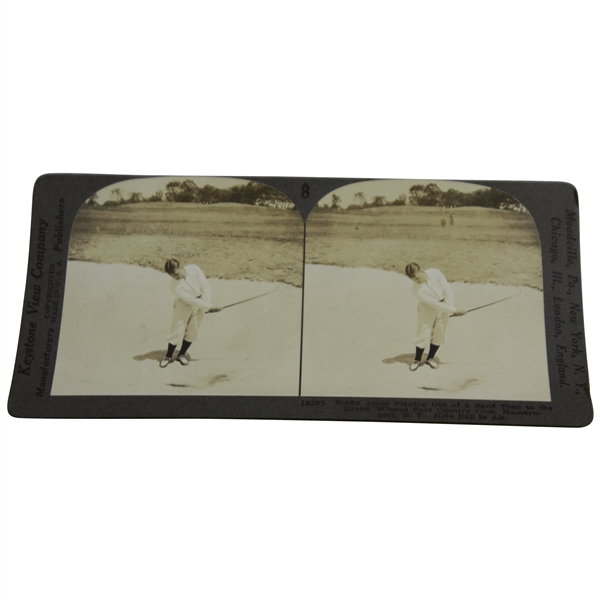 Bobby Jones Playing From Bunker at Winged Foot Keystone View Company Card