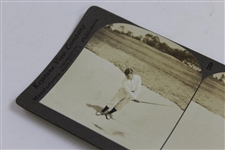 Bobby Jones Playing From Bunker at Winged Foot Keystone View Company Card
