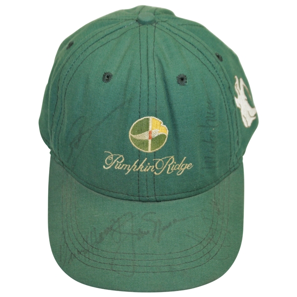 Jack Nicklaus, Greg Norman, OMeara & others Signed Pumpkin Ridge Green Hat JSA ALOA