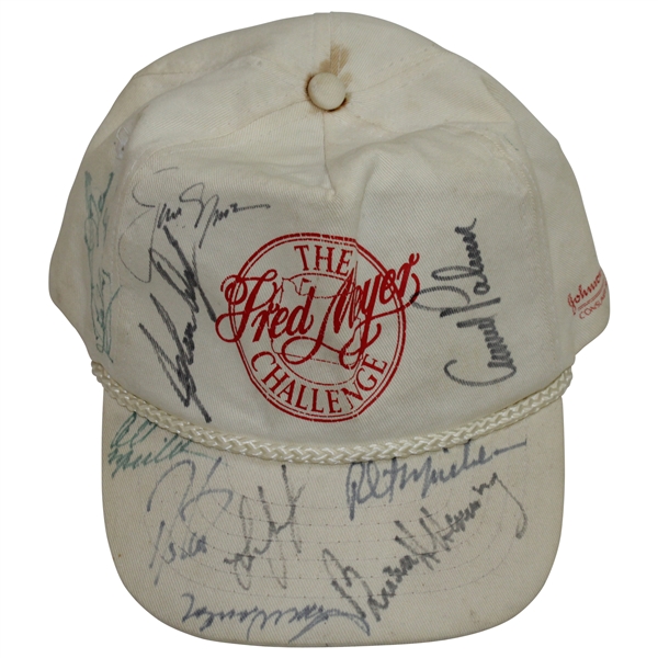 Palmer, Nicklaus, Mickelson(x2), Couples, & others Signed Fred Meyer Challenge Hat JSA ALOA
