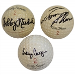 Billy Casper, Bobby Nichols, & Tom Shaw Signed Personal Logo Classic Golf Balls JSA ALOA