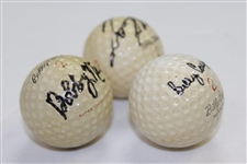 Billy Casper, Bobby Nichols, & Tom Shaw Signed Personal Logo Classic Golf Balls JSA ALOA