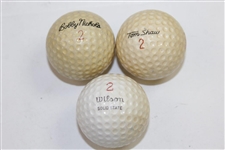 Billy Casper, Bobby Nichols, & Tom Shaw Signed Personal Logo Classic Golf Balls JSA ALOA
