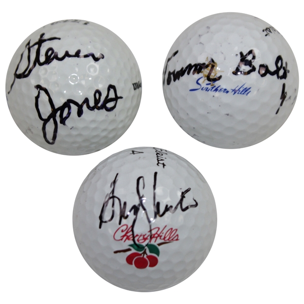 Tommy Bolt, Steve Jones, & Andy North Signed Major Course Winning Golf Balls JSA ALOA