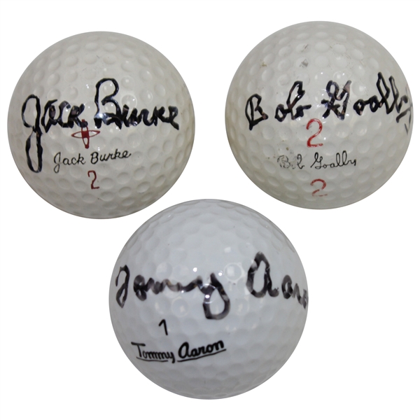 Jack Burke, Tommy Aaron, & Bob Goalby Signed Classic Personal Logo Golf Balls JSA ALOA