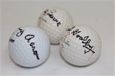 Jack Burke, Tommy Aaron, & Bob Goalby Signed Classic Personal Logo Golf Balls JSA ALOA