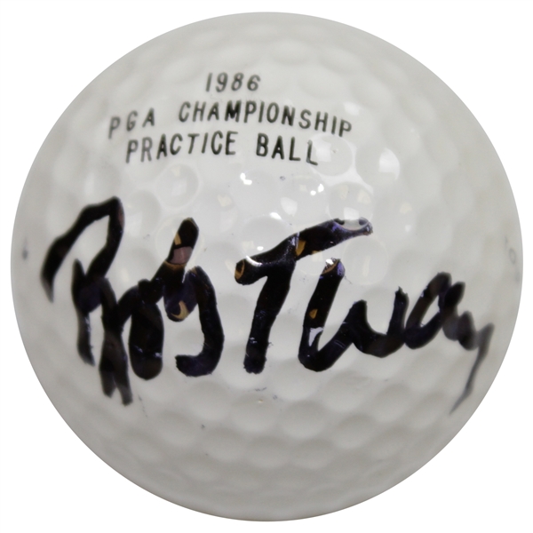 Bob Tway Signed 1986 PGA Championship Practice Ball Logo Golf Ball JSA ALOA