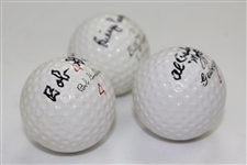 Al Geiberger Mr. 59, Bob Goalby, & Billy Casper Signed Classic Personal Logo Golf Balls JSA ALOA