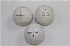 Al Geiberger Mr. 59, Bob Goalby, & Billy Casper Signed Classic Personal Logo Golf Balls JSA ALOA