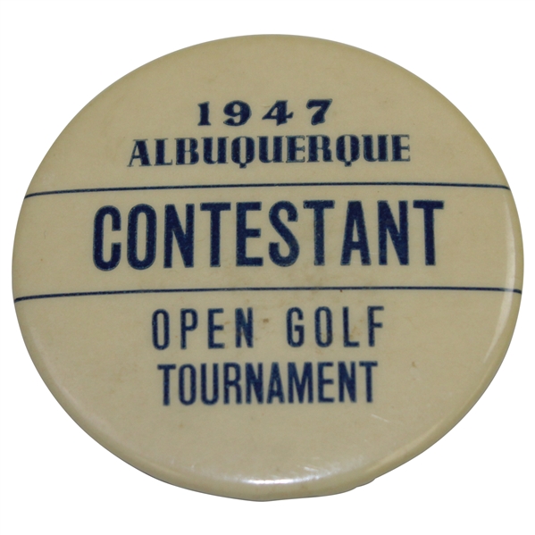Rod Munday's 1947 Albuquerque Open Golf Tournament Contestant Badge