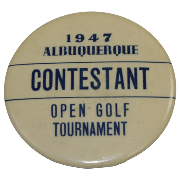 Rod Mundays 1947 Albuquerque Open Golf Tournament Contestant Badge