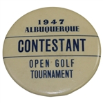 Rod Mundays 1947 Albuquerque Open Golf Tournament Contestant Badge