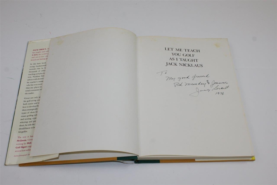 Jack Grout Signed 'Let me Teach You....Taught Jack Nicklaus' Book Inscribed to Rod Munday JSA ALOA