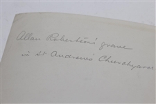 Allan Robertson's St. Andrews Grave in Church Yard Arthur Ullyett Original Photo - Victor Forbin Collection