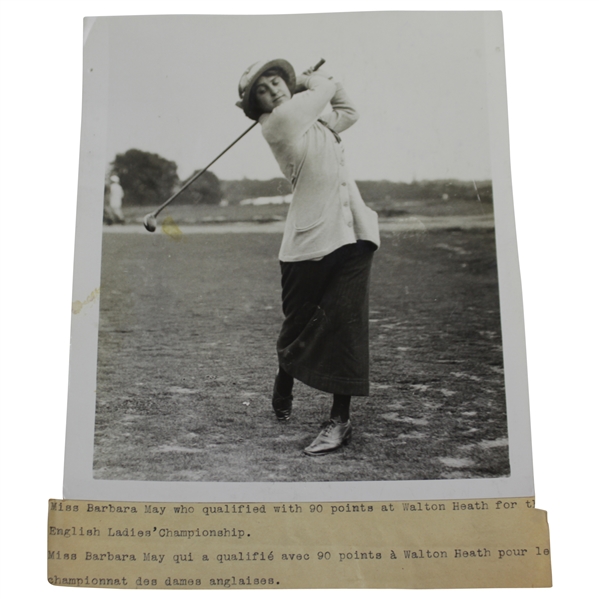 Miss Barbara May Post-Swing Daily Mirror Wire Photo - Qualified at Walton Heath - Victor Forbin Collection