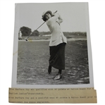 Miss Barbara May Post-Swing Daily Mirror Wire Photo - Qualified at Walton Heath - Victor Forbin Collection