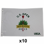 Ten 2013 US Open at Merion Golf Club White Embroidered Flags (10)
