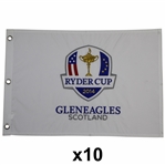 Ten 2014 Ryder Cup at Gleneagles Scotland White Embroidered Flags (10)