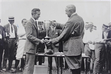 1922 President Harding Presents Golf Trophy to Lowell Elliot - Press Photo 6 x 8