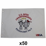 Fifty Dual Logo 2014 US Open Championships at Pinehurst No. 2 White Embroidered Flags (50)