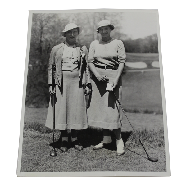 1936 Mrs. Hackney and Betty Buechner at One Day Golf North Shore Club Press Photo - 7 x 9
