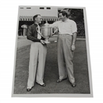 1938 Danny Shute and Ralph Guidahl at PGA Tournament Shawnee PA Press Photo - 6" x 8"