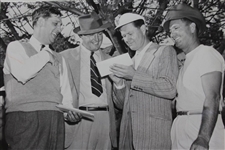 1945 Bud Bicknell, Byron Nelson and Jimmy Demeret at Iron Lung Golf Tournament Press Photo - 7 x 9