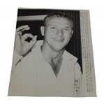 1963 US Ryder Cup Captain Arnold Palmer Giving the Ok Sign Press Photo - 7" x 8"