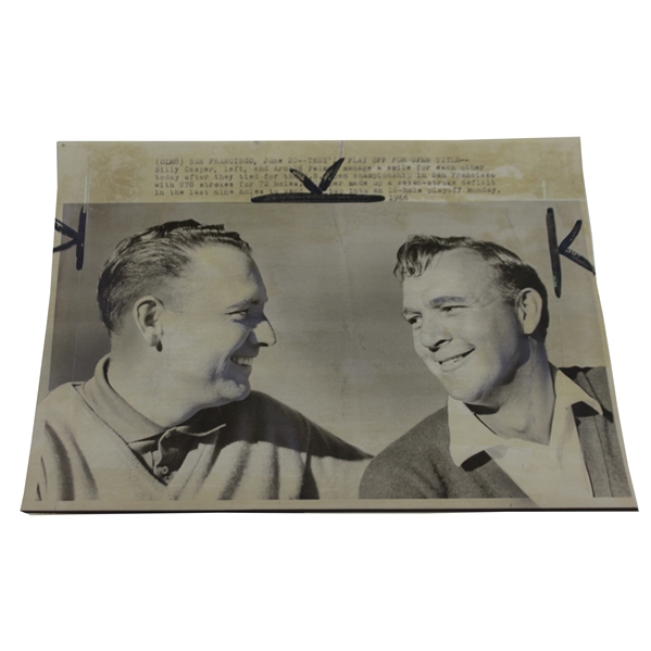 1966 Billy Casper and Arnold Palmer as they are tied at the US Open Press Photo - 8" x 10"
