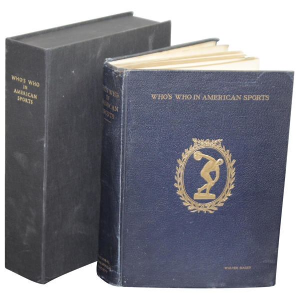 Walter Hagens Personal Whos Who In American Sports Book in Slipcase
