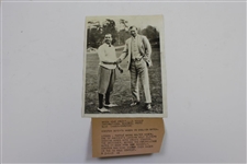 Walter Hagen's Personal 1928 Wire Photo of Him with Archie Compston