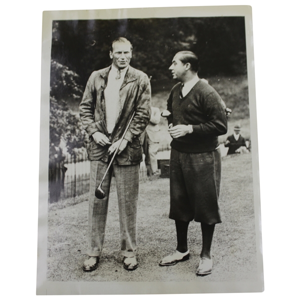 Walter Hagens Personal 1929 Wire Photo of Him with Archie Compston