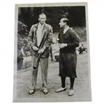 Walter Hagens Personal 1929 Wire Photo of Him with Archie Compston
