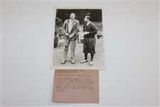 Walter Hagen's Personal 1929 Wire Photo of Him with Archie Compston