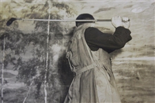 Reverse of Pre-Swing French Golfer Studio Daily Mirror Wire Photo - Victor Forbin Collection