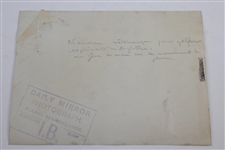 Reverse of Pre-Swing French Golfer Studio Daily Mirror Wire Photo - Victor Forbin Collection