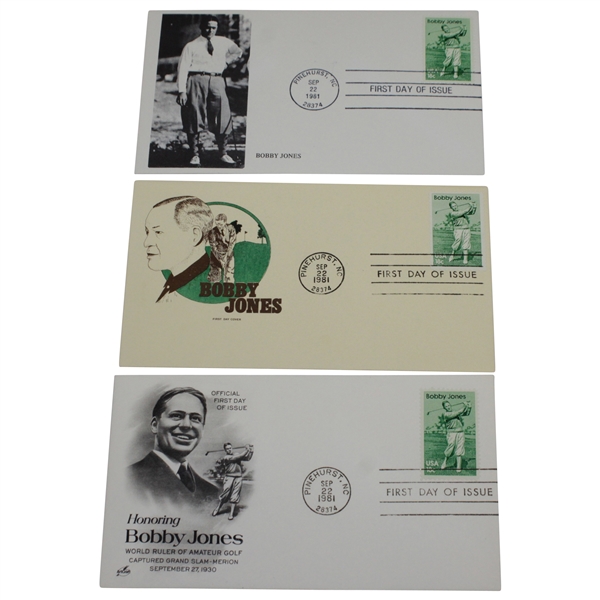 Three Bobby Jones 1981 First Day Covers - Pinehurst, NC