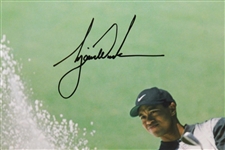 Tiger Woods Signed Ltd Ed #323/500 Framed Photo Sand Trap UDA BAJ #10325