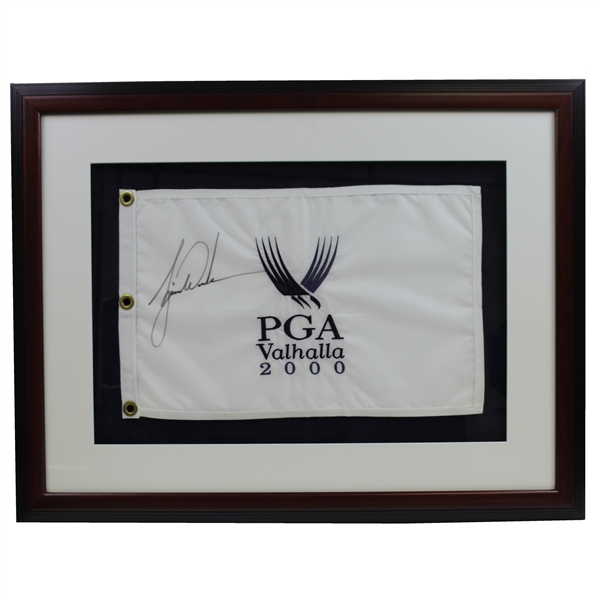 Tiger Woods Signed 2000 PGA Championship at Valhalla Embroidered Flag - Framed JSA ALOA