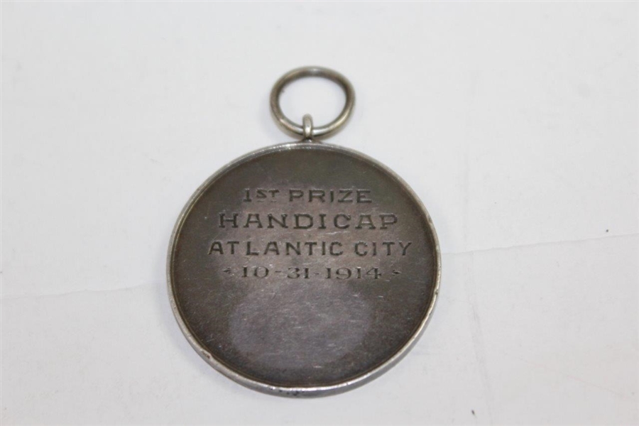 1914 The Country Club of Atlantic City Sterling Silver 1st Prize Handicap Medal