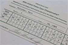 Mark McCumber's 1989 US Open at Oak Hill Runner-Up Used Scorecard JSA ALOA