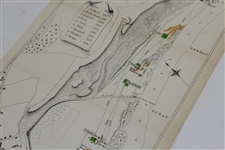 Circa Late 1880's Plan of the Golf Links at Alnmouth - 7 x 18 - Previously Folded