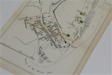 Circa Late 1880's Plan of the Golf Links at Alnmouth - 7 x 18 - Previously Folded