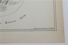 Circa Late 1880's Plan of the Golf Links at Alnmouth - 7 x 18 - Previously Folded