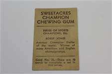 Bobby Jones Sweetacres Champion Chewing Gum Card No. 35/48 Ltd Series - 1932