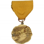 Circa 1935 Hackensack Golf Club Medal with Bar Pin & Ribbon in Gold Wash by John Frick